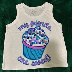 Justice girl’s sequined tank top, color white, size 20